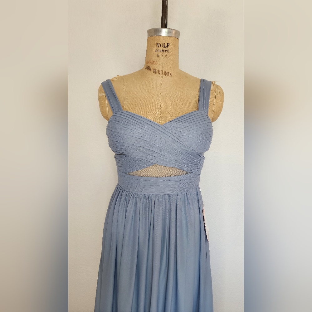 Birdy Grey Blue Mesh Elsye Bridesmaid Gown - Picture 6 of 12